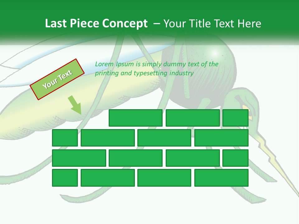 A Picture Of A Green Insect On A White Background PowerPoint Template