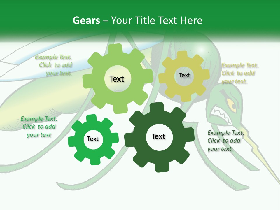 A Picture Of A Green Insect On A White Background PowerPoint Template