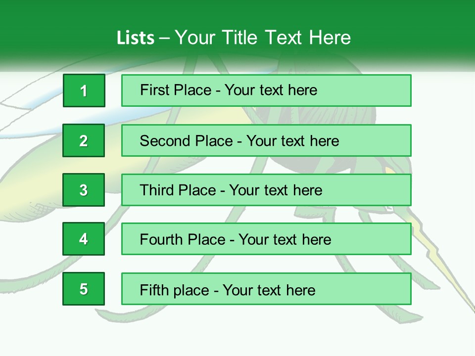 A Picture Of A Green Insect On A White Background PowerPoint Template