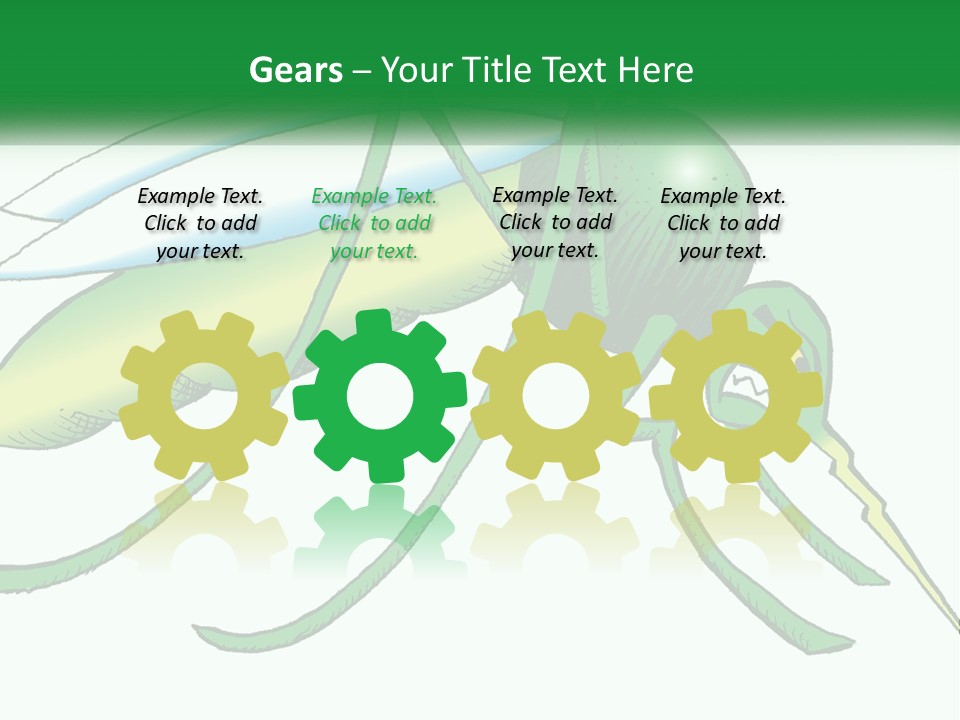 A Picture Of A Green Insect On A White Background PowerPoint Template