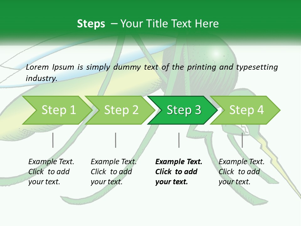 A Picture Of A Green Insect On A White Background PowerPoint Template