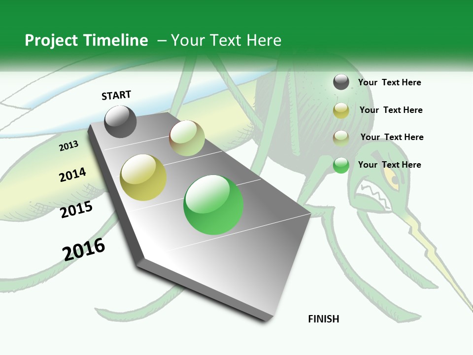 A Picture Of A Green Insect On A White Background PowerPoint Template