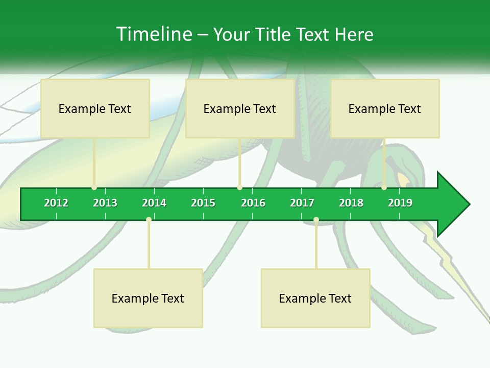 A Picture Of A Green Insect On A White Background PowerPoint Template