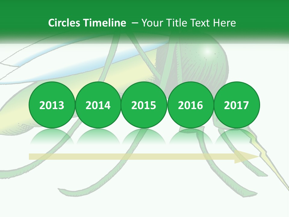 A Picture Of A Green Insect On A White Background PowerPoint Template