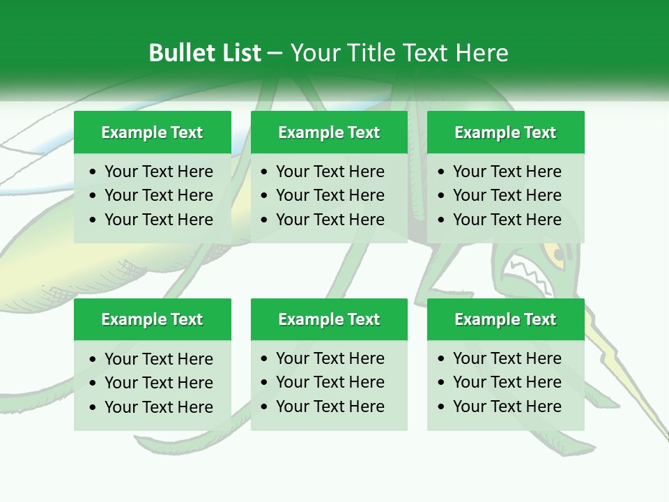 A Picture Of A Green Insect On A White Background PowerPoint Template