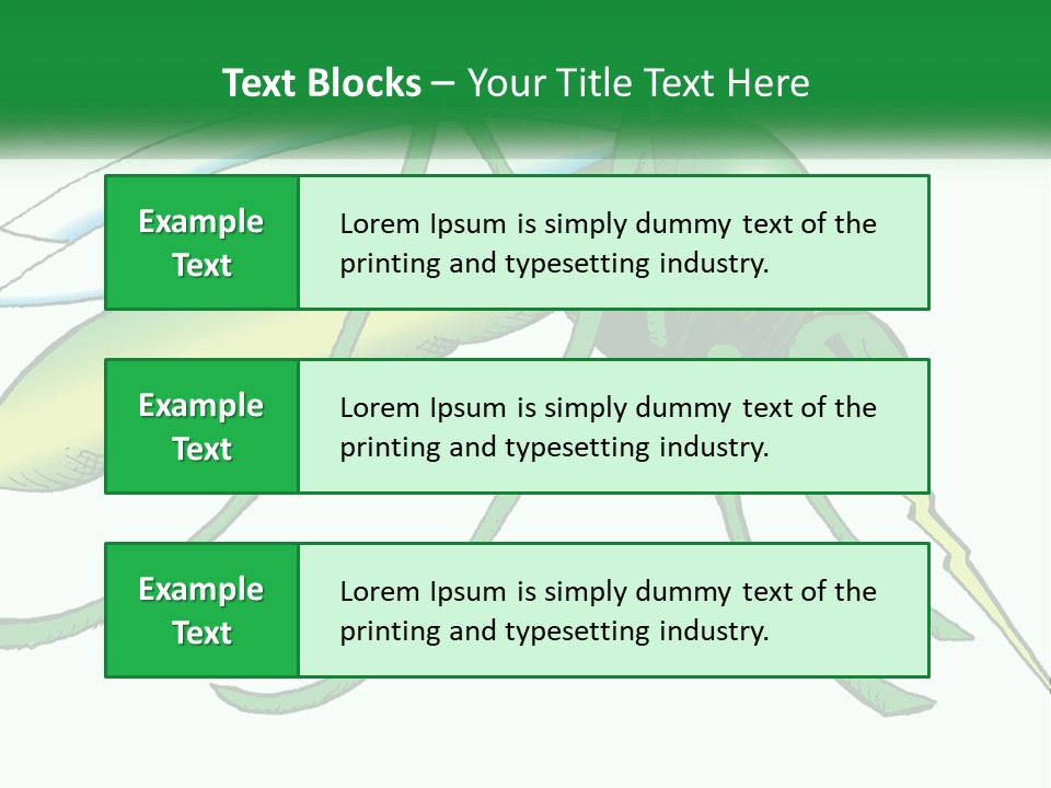 A Picture Of A Green Insect On A White Background PowerPoint Template