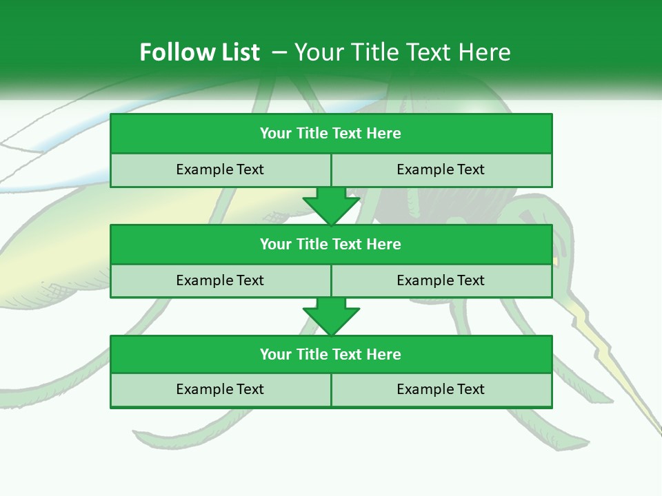 A Picture Of A Green Insect On A White Background PowerPoint Template