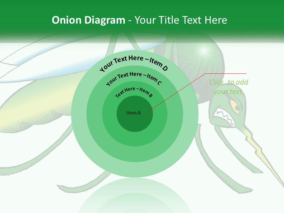 A Picture Of A Green Insect On A White Background PowerPoint Template