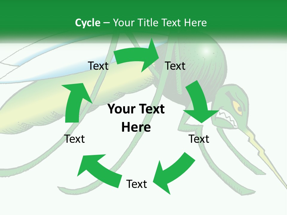 A Picture Of A Green Insect On A White Background PowerPoint Template