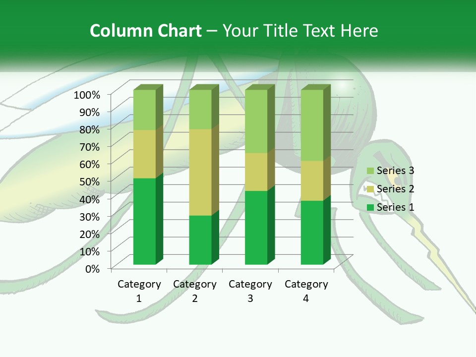 A Picture Of A Green Insect On A White Background PowerPoint Template