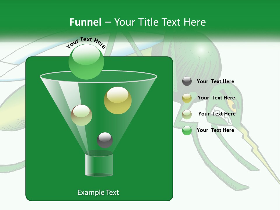 A Picture Of A Green Insect On A White Background PowerPoint Template