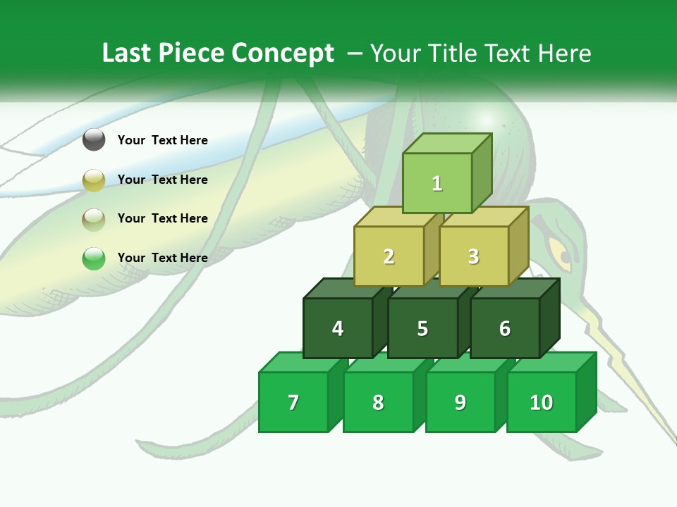 A Picture Of A Green Insect On A White Background PowerPoint Template