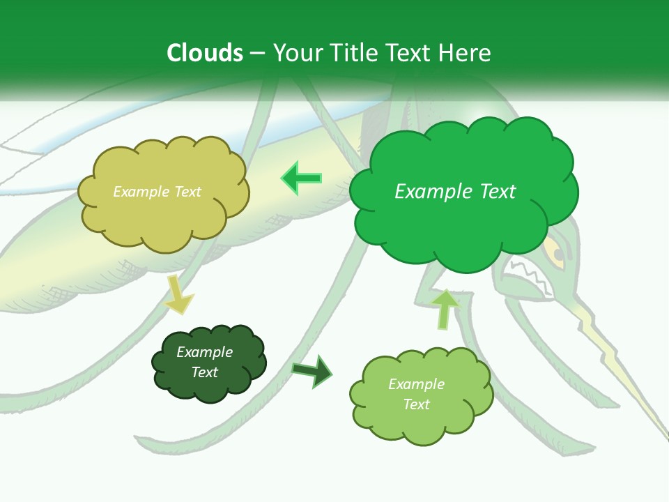 A Picture Of A Green Insect On A White Background PowerPoint Template