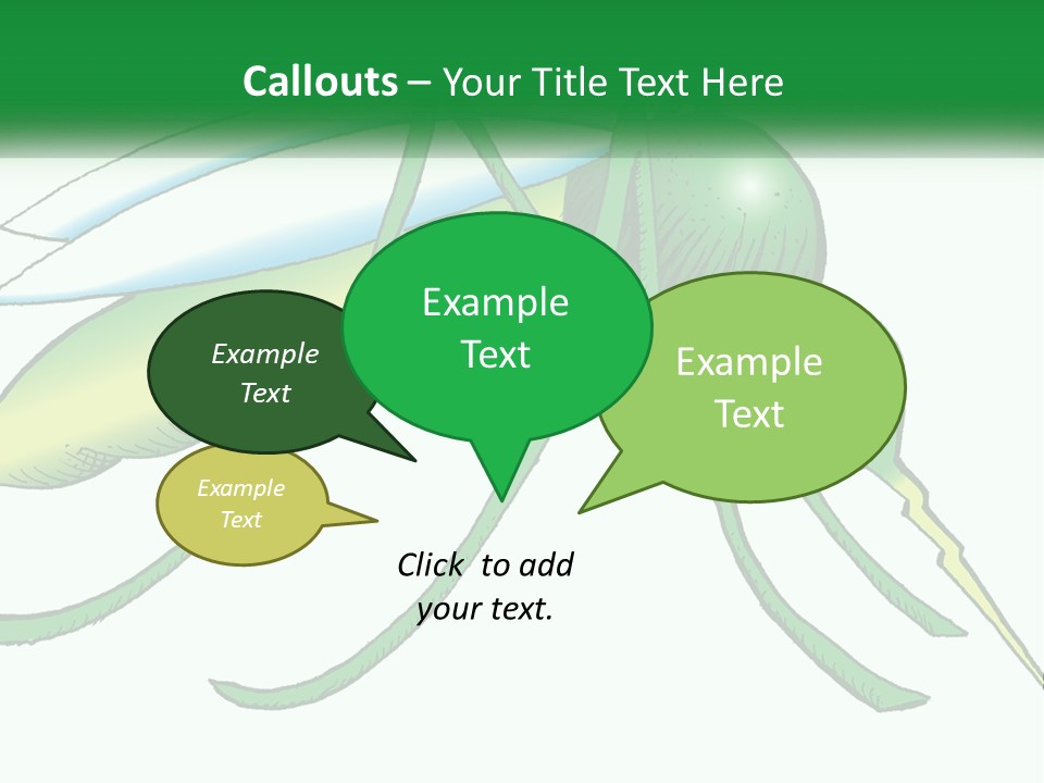 A Picture Of A Green Insect On A White Background PowerPoint Template