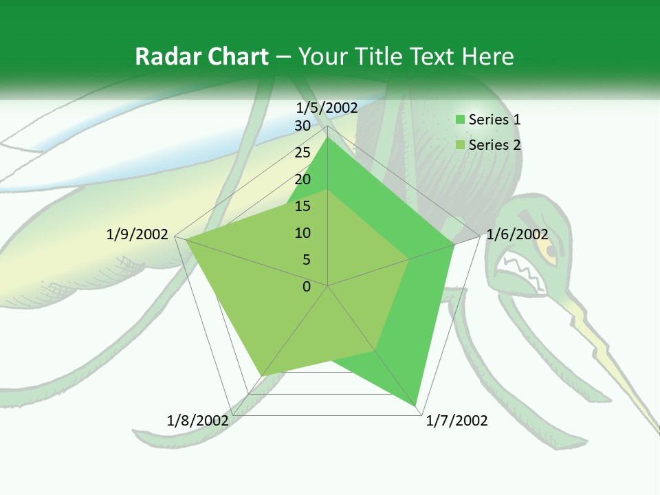 A Picture Of A Green Insect On A White Background PowerPoint Template