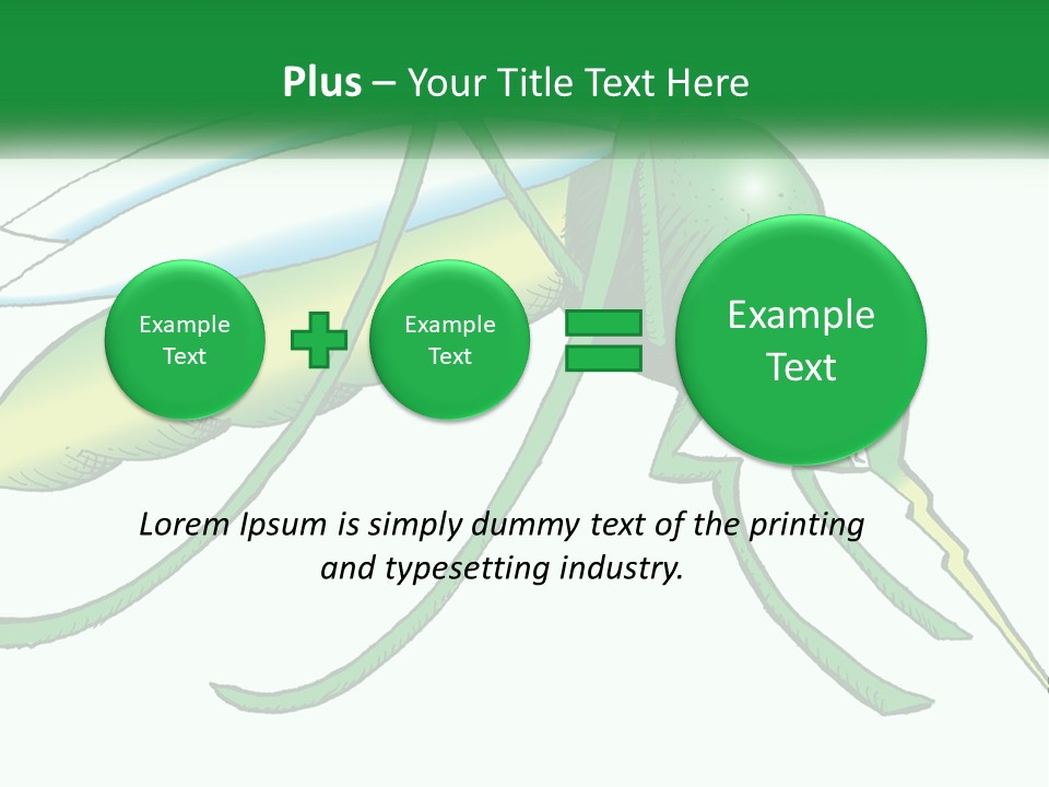 A Picture Of A Green Insect On A White Background PowerPoint Template