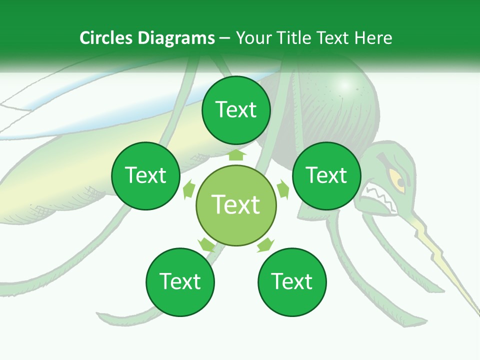 A Picture Of A Green Insect On A White Background PowerPoint Template