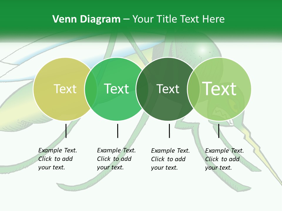 A Picture Of A Green Insect On A White Background PowerPoint Template