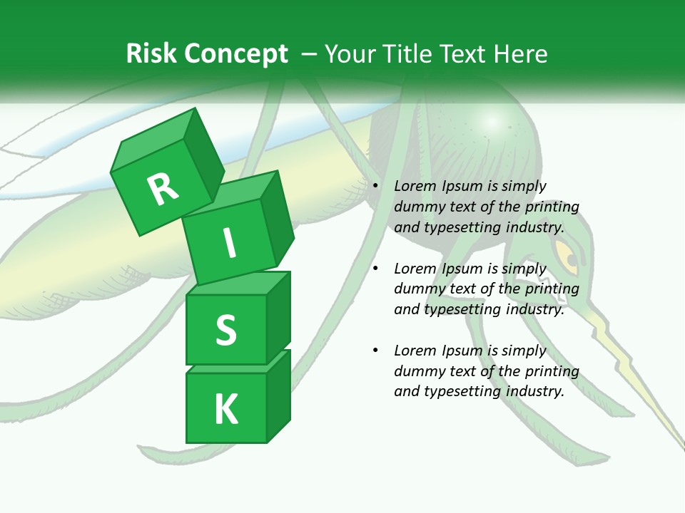 A Picture Of A Green Insect On A White Background PowerPoint Template