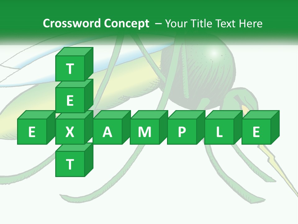 A Picture Of A Green Insect On A White Background PowerPoint Template