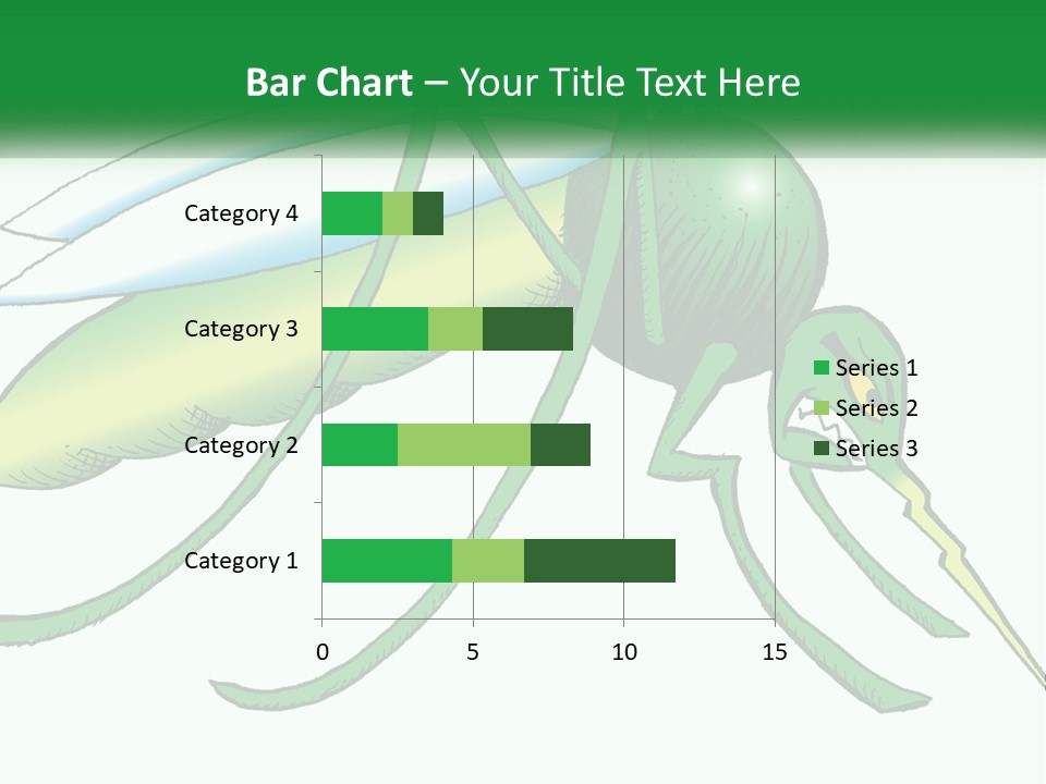 A Picture Of A Green Insect On A White Background PowerPoint Template