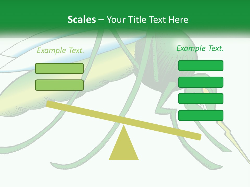 A Picture Of A Green Insect On A White Background PowerPoint Template