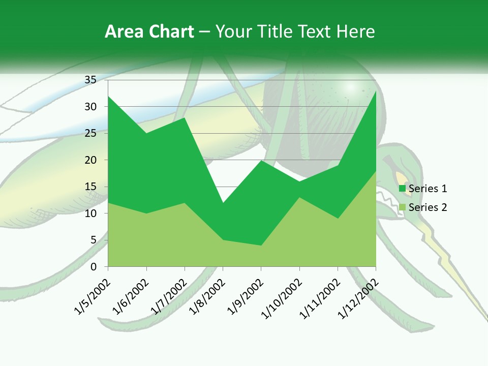 A Picture Of A Green Insect On A White Background PowerPoint Template