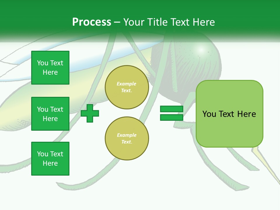 A Picture Of A Green Insect On A White Background PowerPoint Template