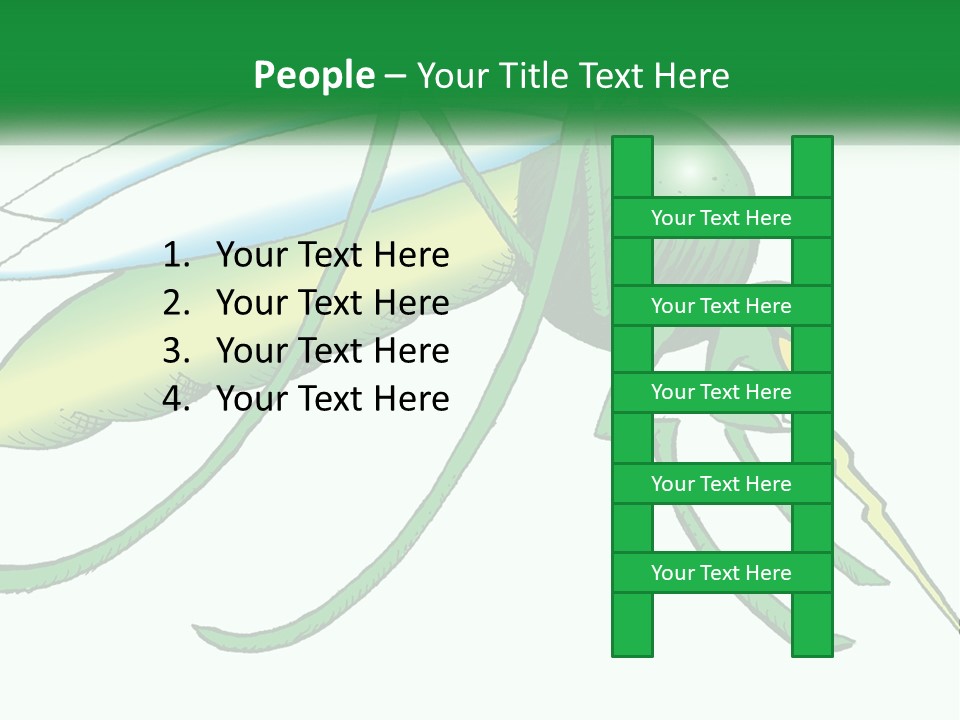 A Picture Of A Green Insect On A White Background PowerPoint Template