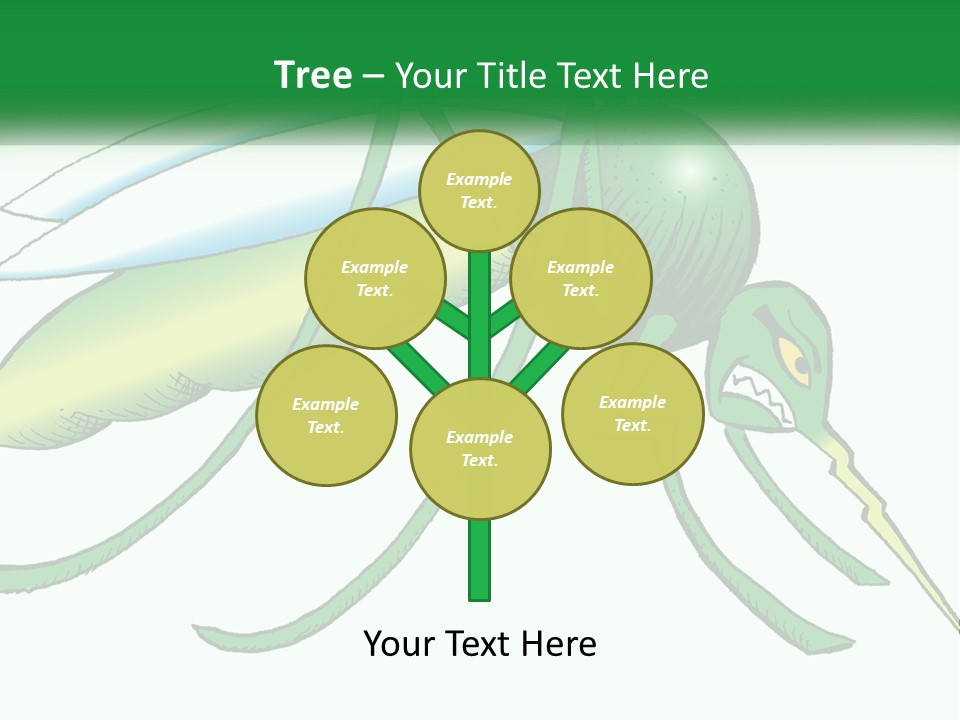 A Picture Of A Green Insect On A White Background PowerPoint Template