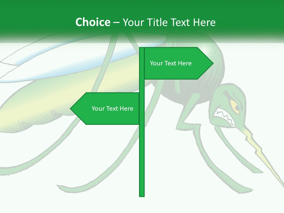 A Picture Of A Green Insect On A White Background PowerPoint Template