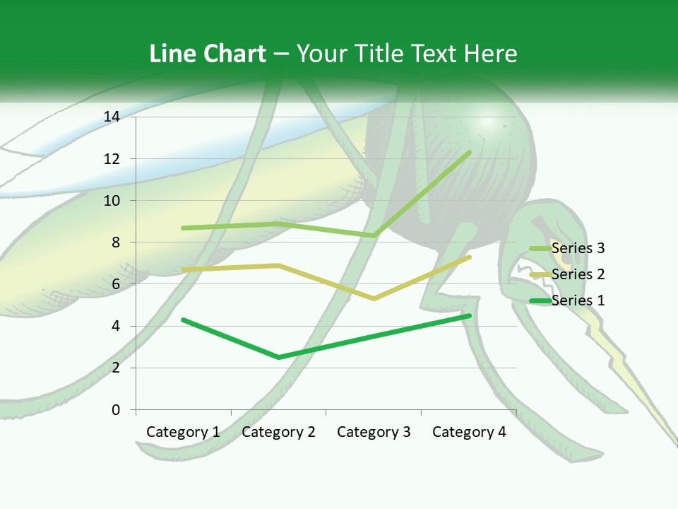 A Picture Of A Green Insect On A White Background PowerPoint Template