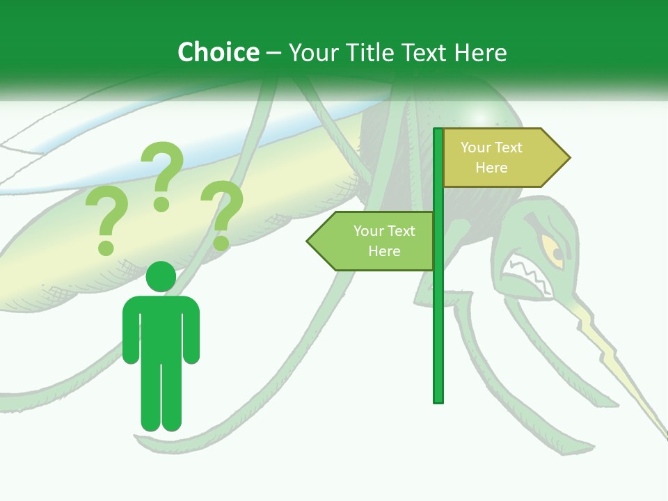 A Picture Of A Green Insect On A White Background PowerPoint Template