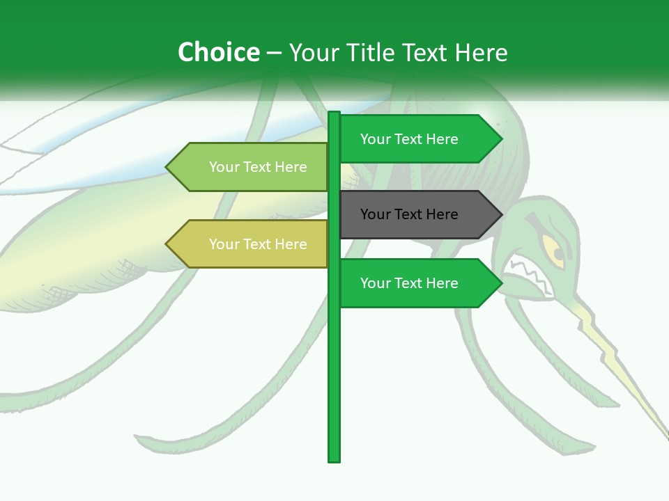 A Picture Of A Green Insect On A White Background PowerPoint Template