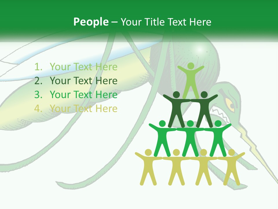 A Picture Of A Green Insect On A White Background PowerPoint Template