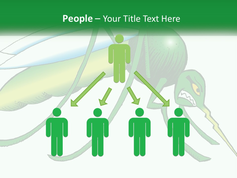 A Picture Of A Green Insect On A White Background PowerPoint Template