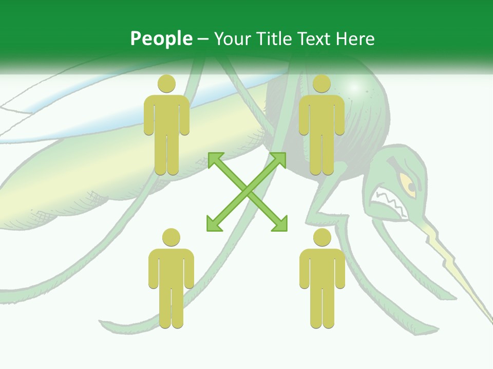 A Picture Of A Green Insect On A White Background PowerPoint Template