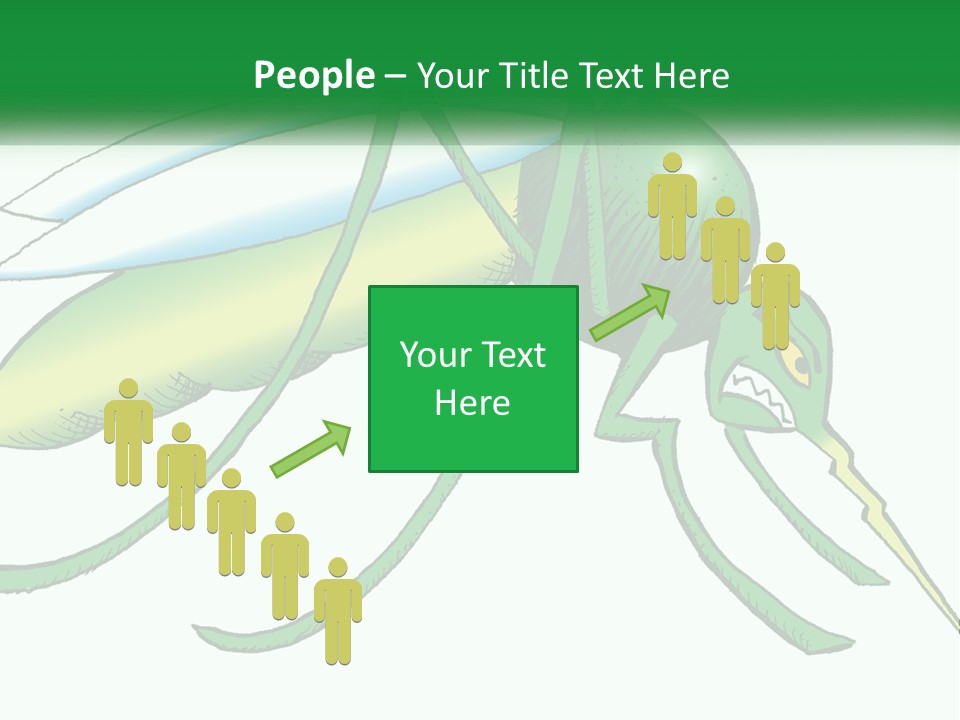 A Picture Of A Green Insect On A White Background PowerPoint Template