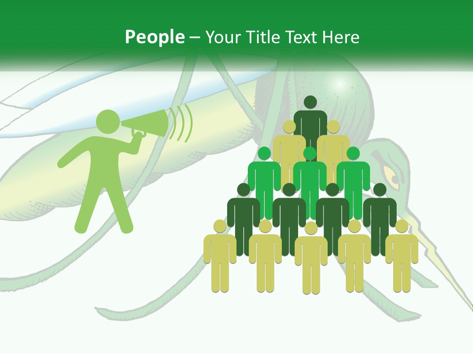 A Picture Of A Green Insect On A White Background PowerPoint Template