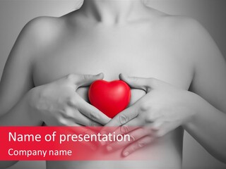 A Woman Holding A Red Heart In Her Hands PowerPoint Template