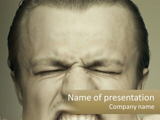 A Man With His Mouth Open With His Hands On His Face PowerPoint Template