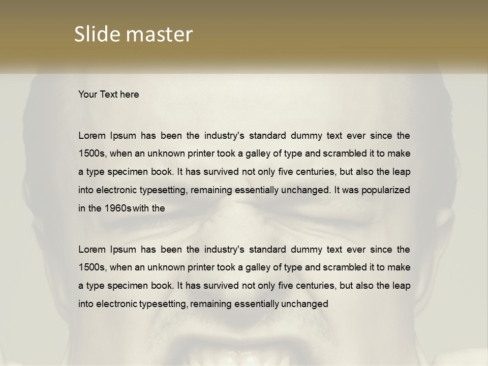 A Man With His Mouth Open With His Hands On His Face PowerPoint Template