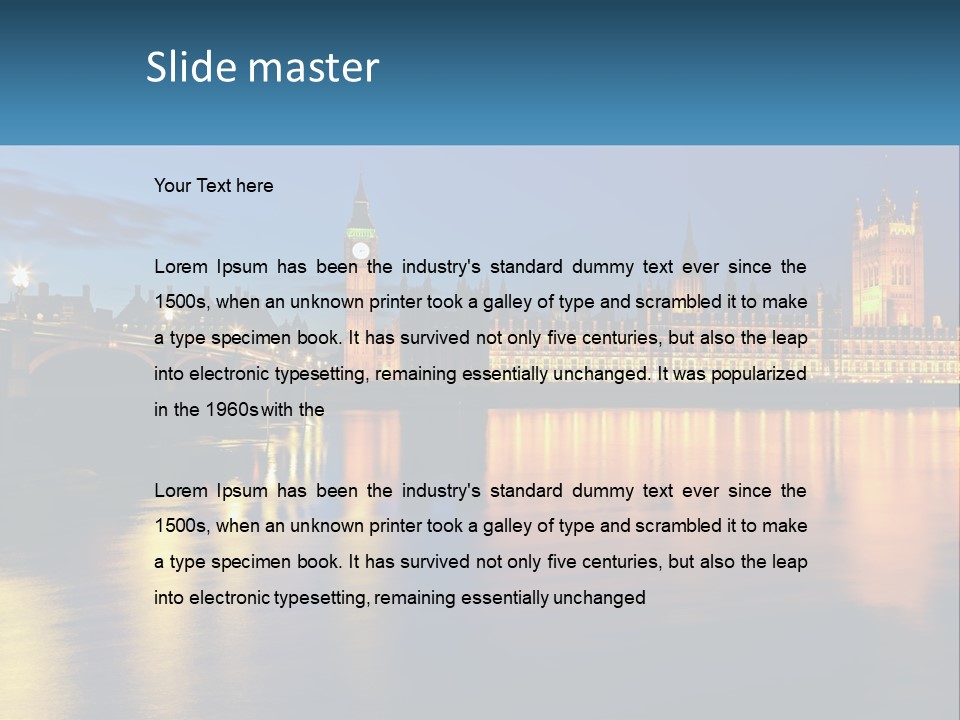 The Big Ben Clock Tower Towering Over The City Of London PowerPoint Template