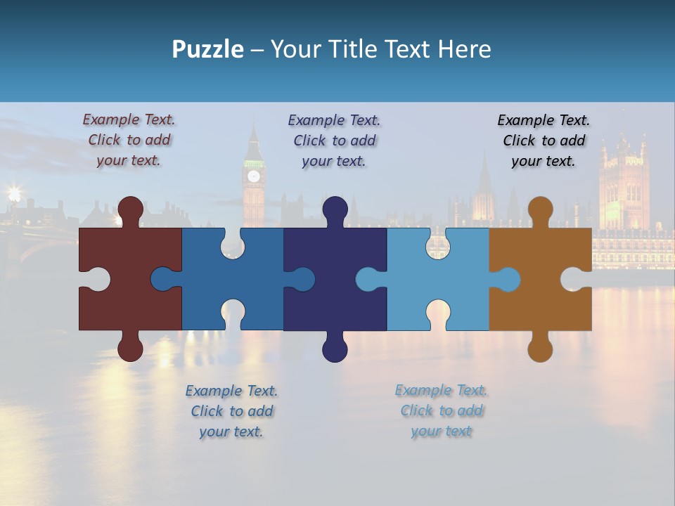 The Big Ben Clock Tower Towering Over The City Of London PowerPoint Template