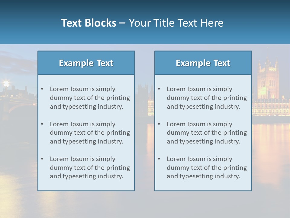 The Big Ben Clock Tower Towering Over The City Of London PowerPoint Template