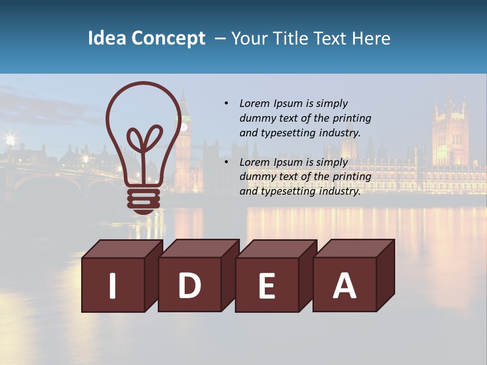 The Big Ben Clock Tower Towering Over The City Of London PowerPoint Template