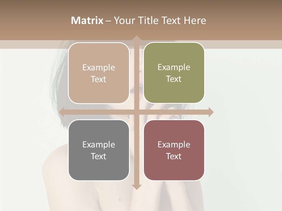 A Woman With Black Hair Is Posing For A Picture PowerPoint Template