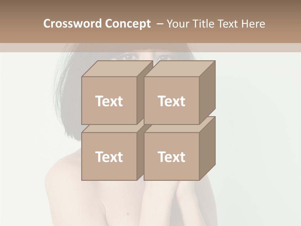 A Woman With Black Hair Is Posing For A Picture PowerPoint Template