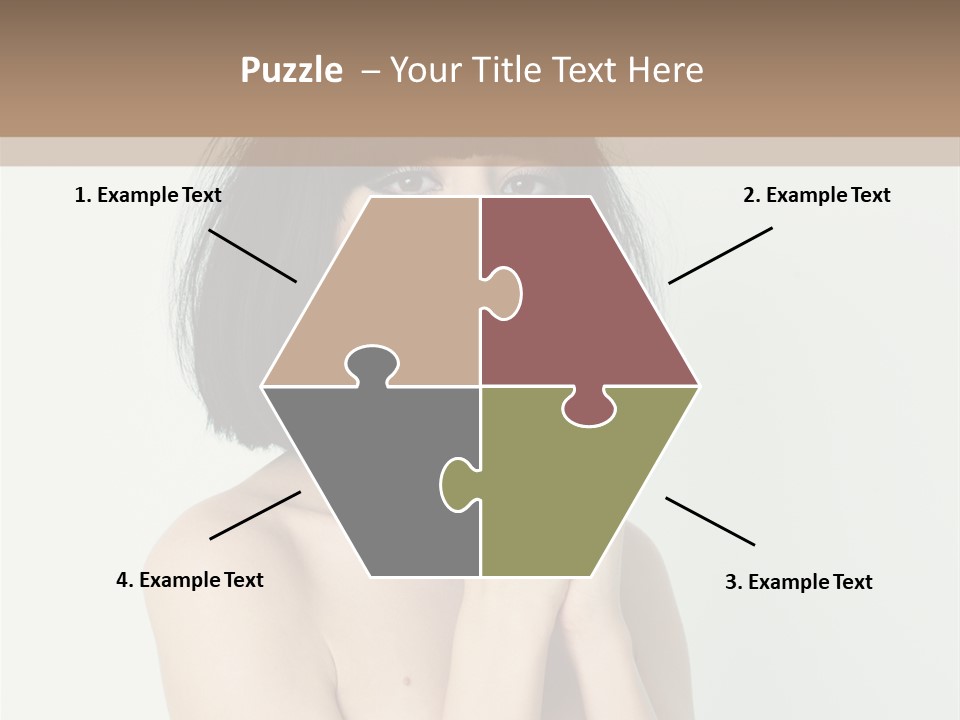 A Woman With Black Hair Is Posing For A Picture PowerPoint Template