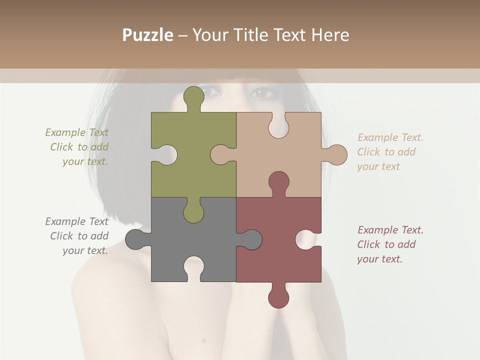 A Woman With Black Hair Is Posing For A Picture PowerPoint Template